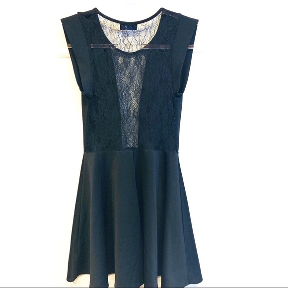 Sis Sis Little Black Fit n Flare Dress with Lace - Picture 7 of 7